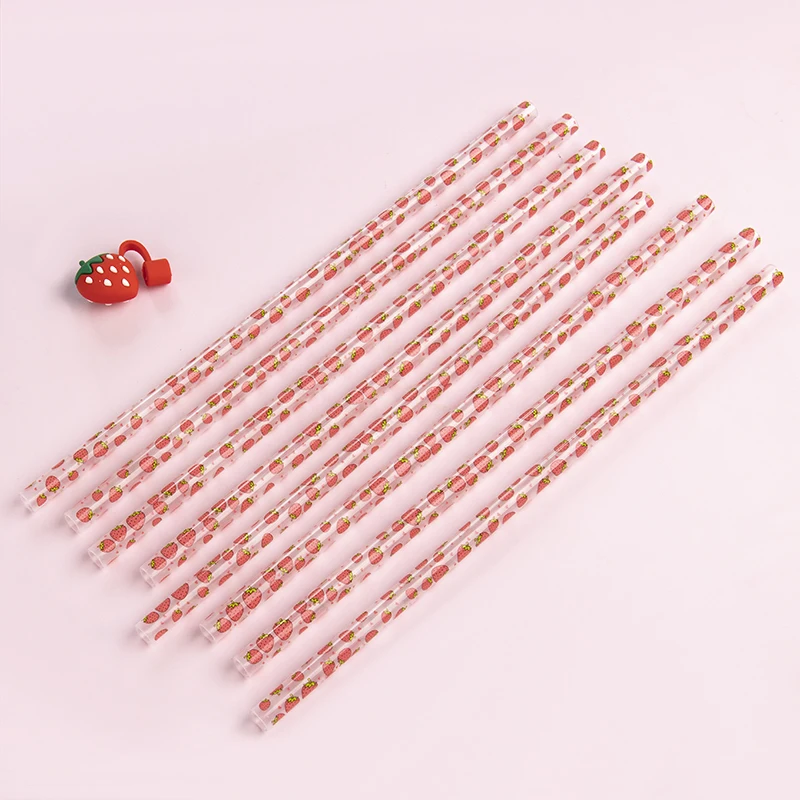 12 inch design printed straws, 10 mm reusable PP hard plastic printing straw, zebra decorative design straw for 40 tumblers mugs