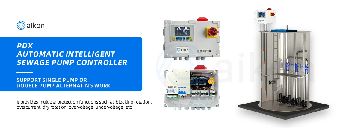 Aikon PDX series 22KW 380v IP54 LCD display Double pump control inverter for Sewage Treatment