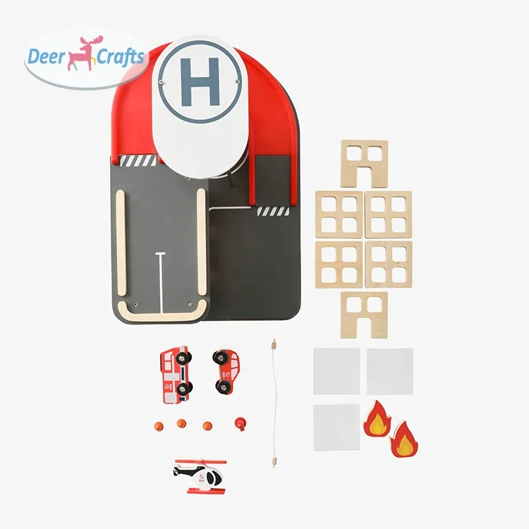 New creative design children slot toy wooden parking garage toy for sale DB04106