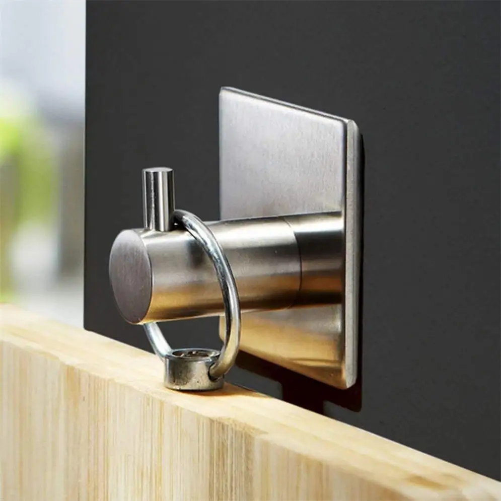 
Heavy Duty Stainless Steel Adhesive Towel Hooks Bathroom Kitchen Solid Waterproof Corrosion Resistant Hook Stick Wall Mount 