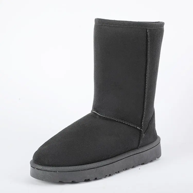 Trendy Botas Femininas 3 cm Unisex Lady Unisex Slip On Warm Fur Boots Plush Fluffy Cozy Fur Mid Calf Snow Boots for Women