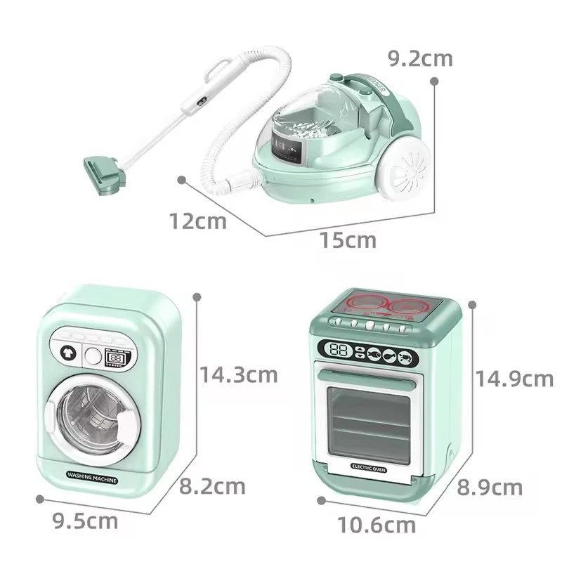 Mini washing machine oven pretend play vacuum cleaner children electric home appliances toys