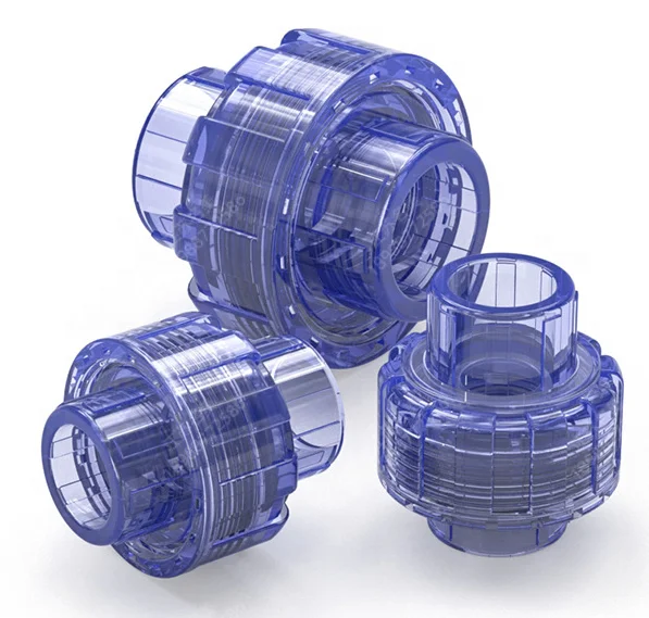 Transparent UPVC pipe fittings Transparent UPVC pipe Union  DN15-DN50