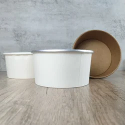 ODM/OEM Embalaje De Alimentos Round Brown Biodegradable Eco-Friendly Take Out Salad Fast kraft Paper Soup Cup Bowl