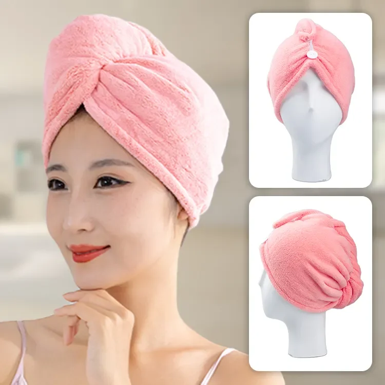 Wholesale 100% polyester microfiber hair towel quick dry custom hair towel wrap turban microfiber