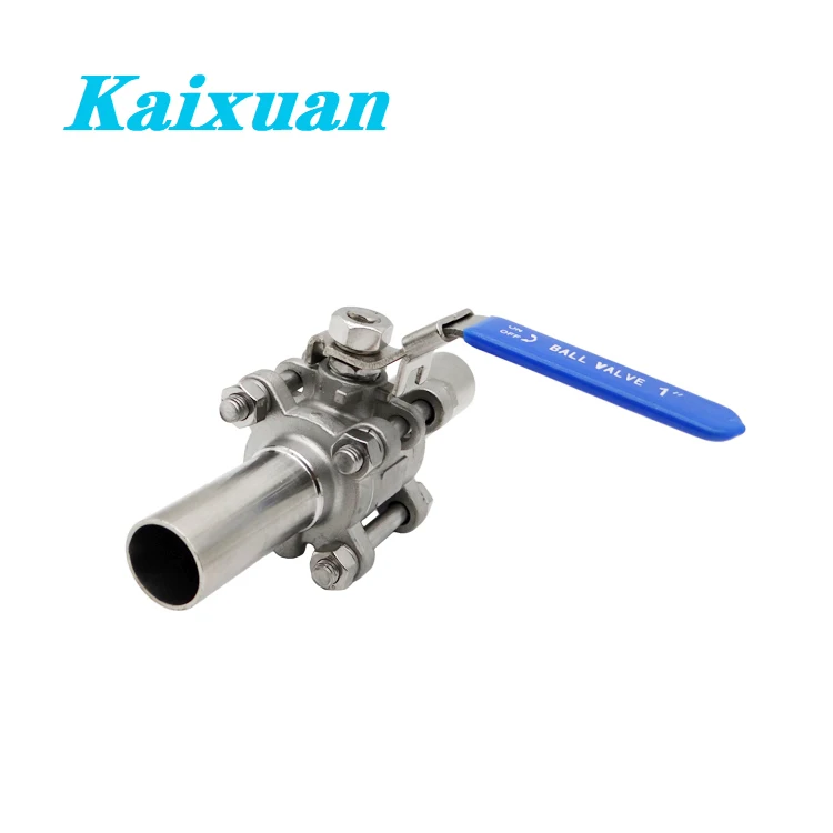 2 1/2 in. Butt Weld (BWxBW) - Full Port 1000WOG - 3 Piece 316 Stainless Steel Butt Weld Ball Valve (Locking Handle)