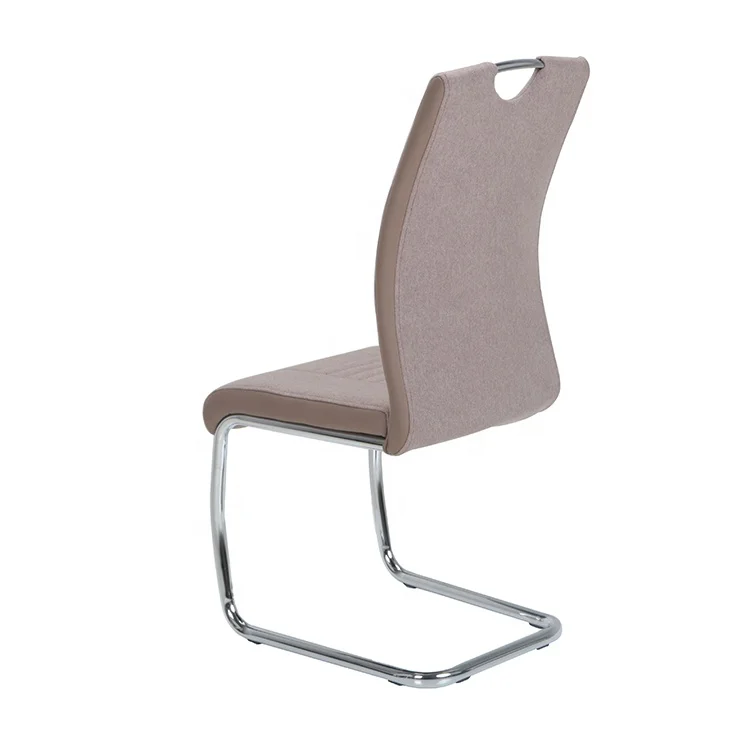 Comfortable modern fabric chrom metal dining room