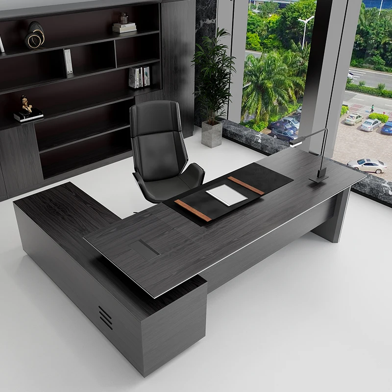 Office Furniture Modern L-shaped Office Manager Ceo Boss Secretary Desk Home Study Computer With File Cabinet