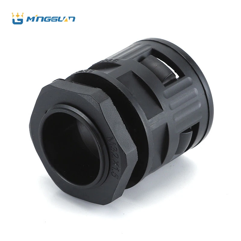 Pipe Fittings, Nylon Plastic Flexible Conduit Fitting, Corrugated Conduit Connector, Straight Connector, AD13.0