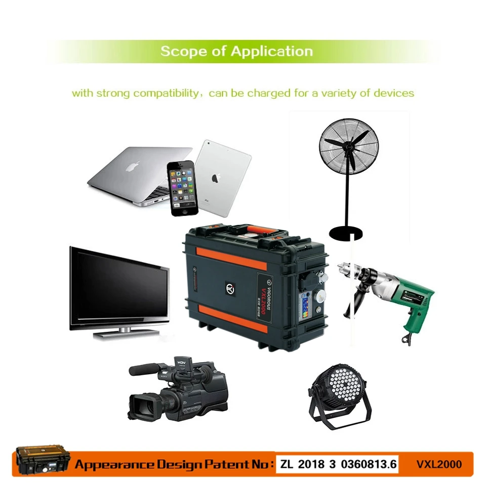 2000 watt Portable AC 110 230V Generator Lithium Battery 48v 40AH Solar Generator for Emergency Power Supply Backup