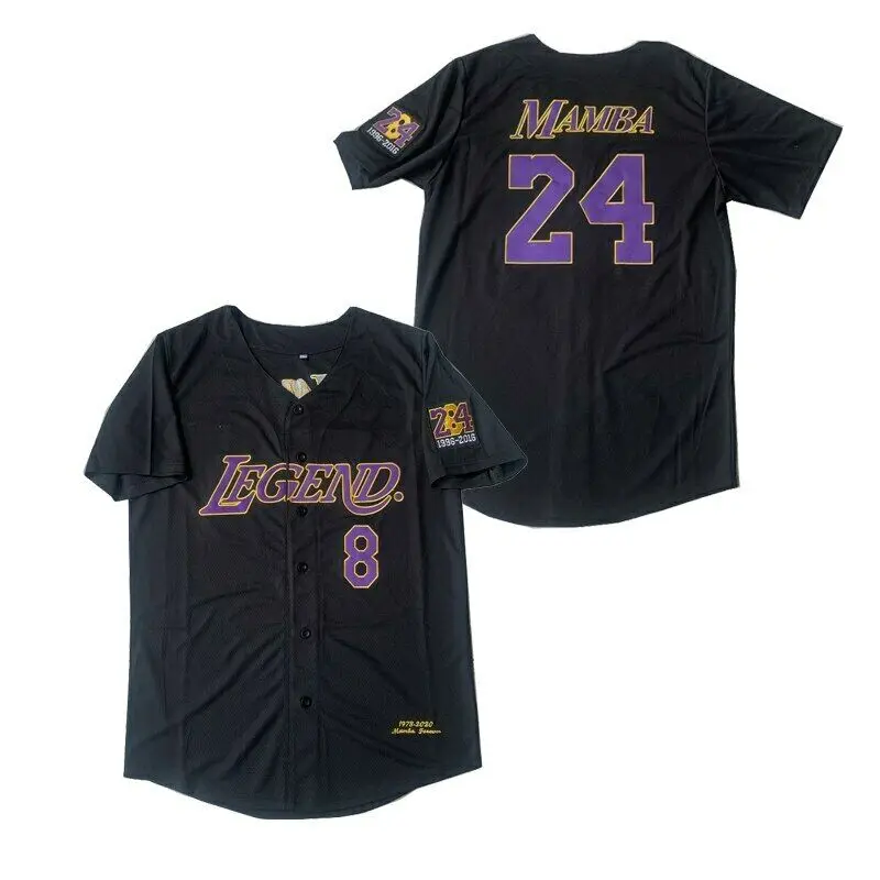 Black Mamba Baseball Jerseys Legend 8 24 Mamba Jersey Outdoor Sportswear
