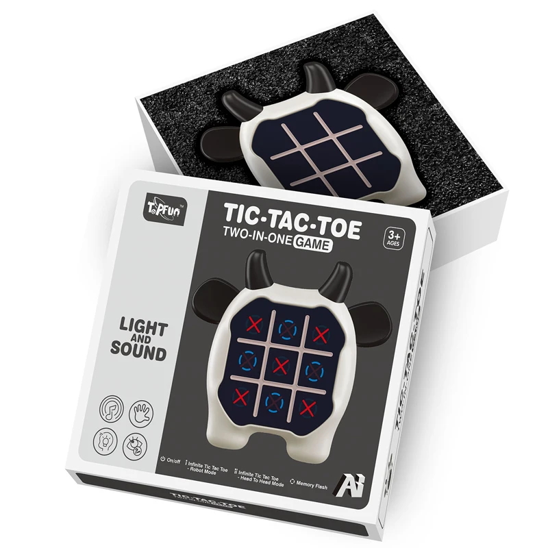 Handheld Electric Puzzle Game Console - tic-tac-toe game With Light & Sound cow shape ,Juegos para Ninos - Ideal Birthday Gift