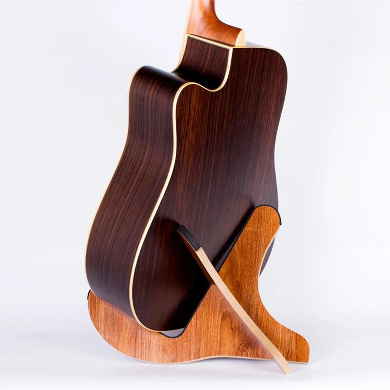 Guitar Stand DDP RTS Custom Wooden Floor Wood Musical Instruments Portable Red Acoustic Guitar, Electric Guitar Wheeling Stand