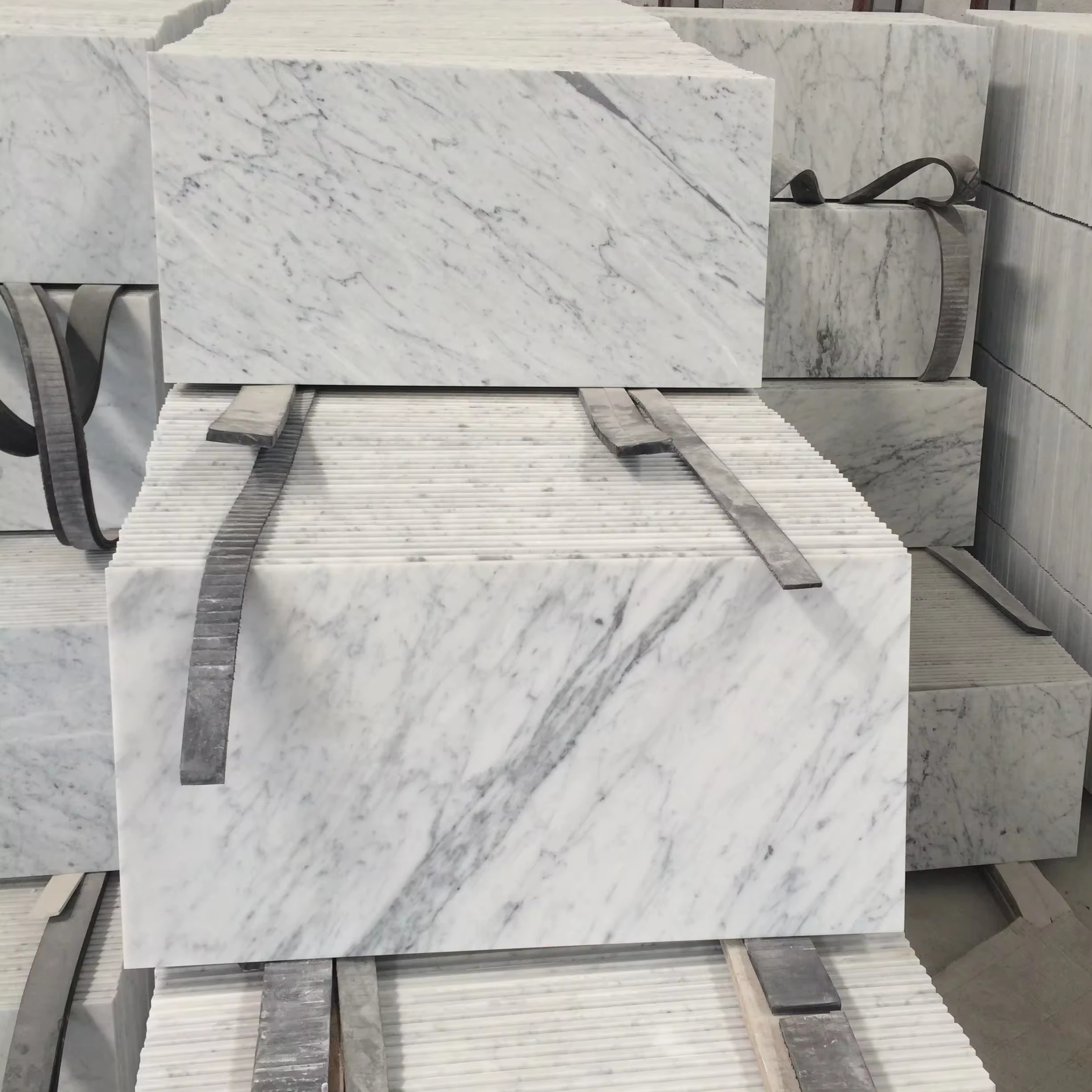 Bianco Carrara Marble Subway Tiles Polished Italy White Marble Flooring & Wall Tiles