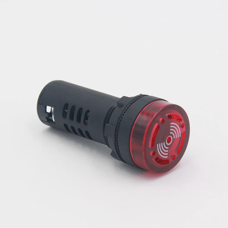 
6V 12V 24V 48V 110V 220V Long Size AD16-22SM 22mm Red LED Indicator With Flasher Buzzer 