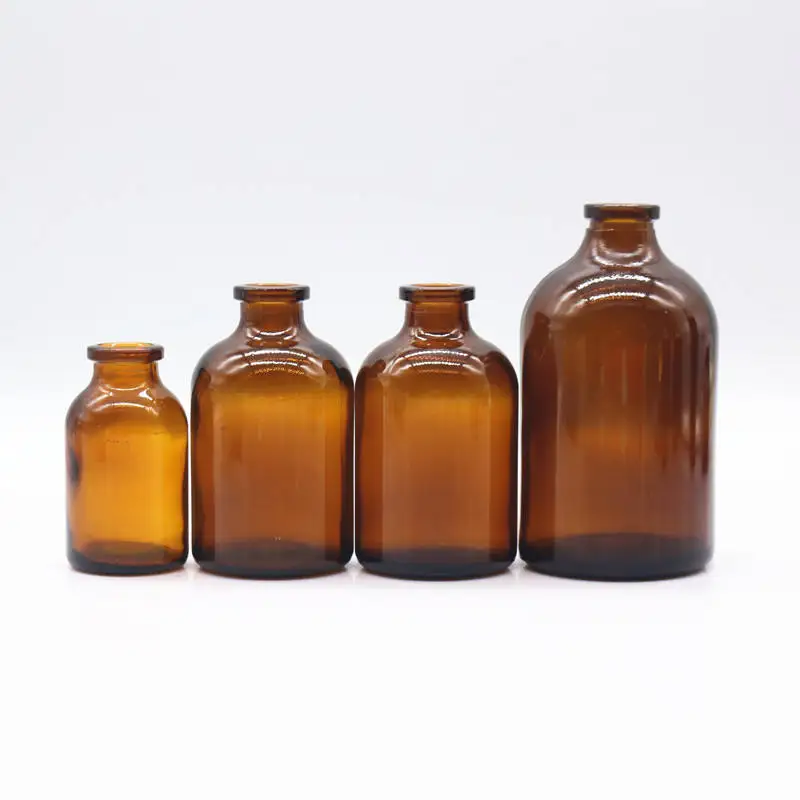 Hot Sale 50ml Amber Moulded Injection/Serum Glass Vials for Antibiotics USP Type I II III