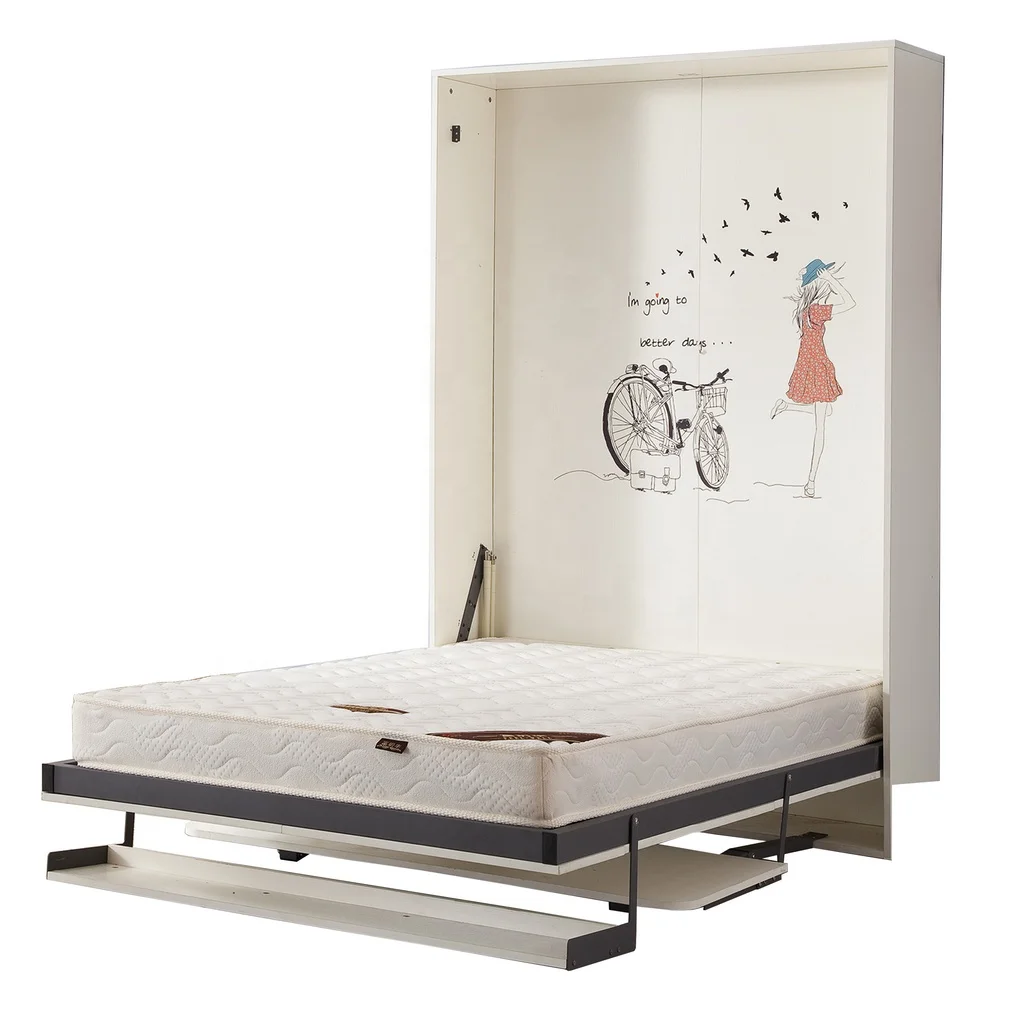 Space saving vertical murphy wall bed mechanism