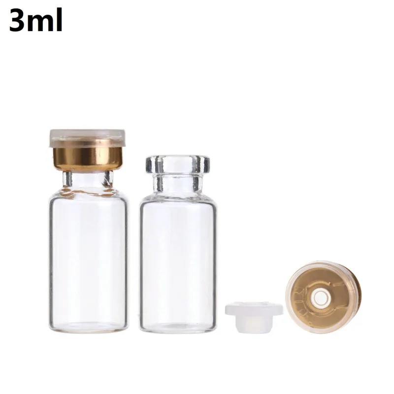 5ml 8ml 10ml 15ml 20ml Clear Amber Sterile Injection Molded Glass Vials with Rubber Stopper For Serum small glass medical bottle