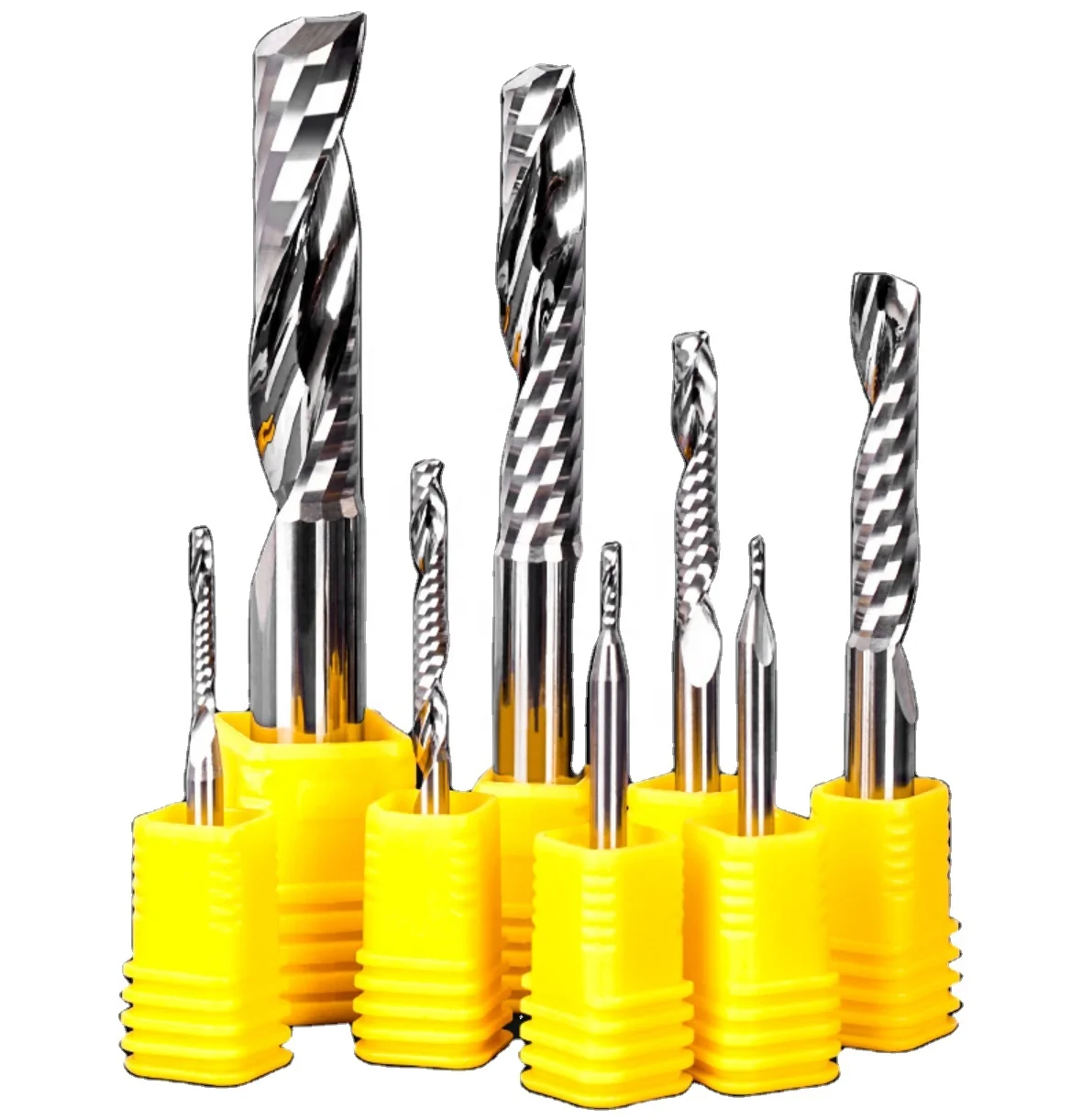 1 Flute Spiral End Mill Engraving Bit CNC Tool Router Bits Wood Spiral Endmill Down Cut Milling Cutters