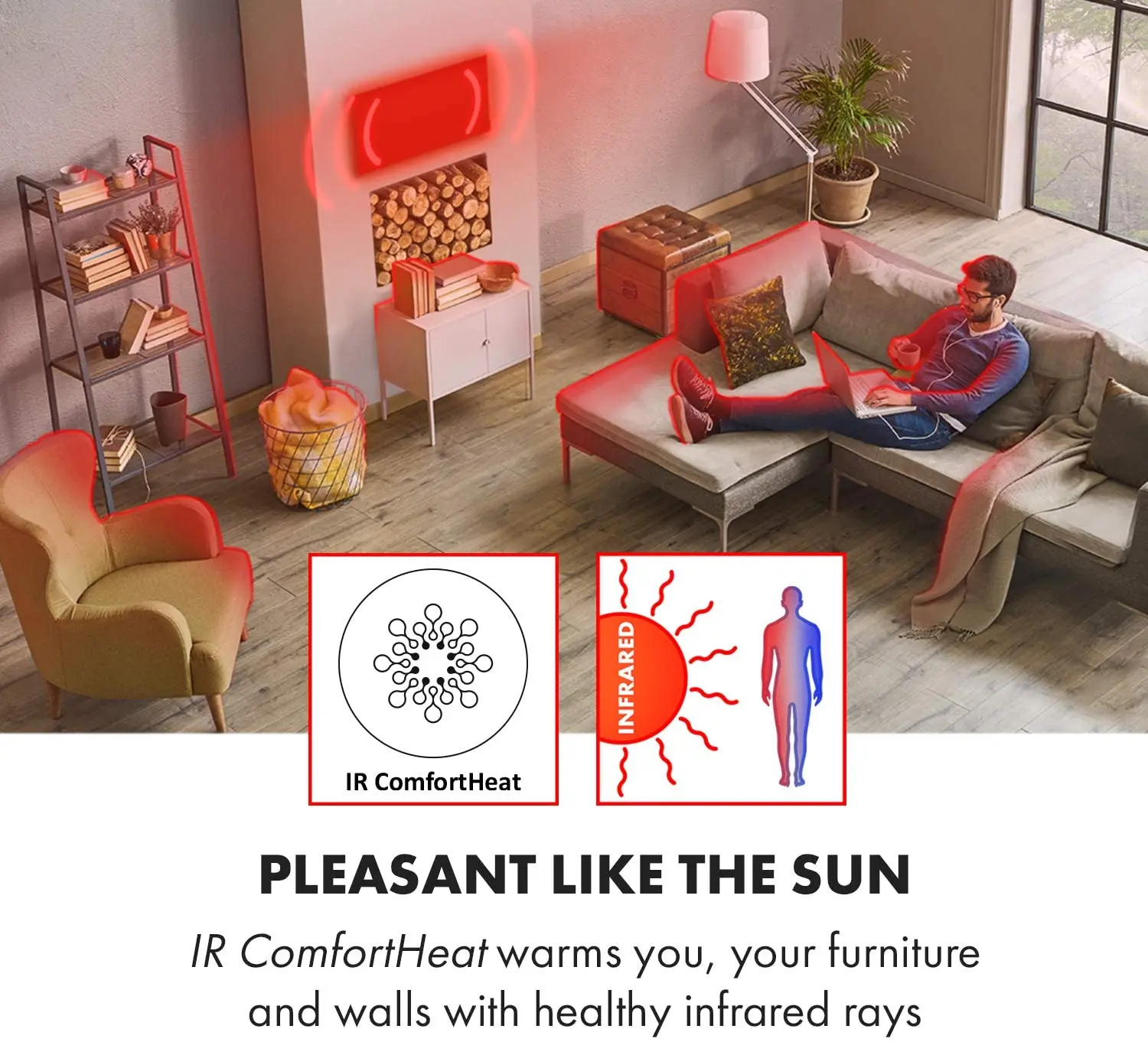 Fast Heating Ceiling Wall Mounted Electric IR Infrared panel Heater Carbon Crystal Radiant Electric Panel Heater for EU bedroom