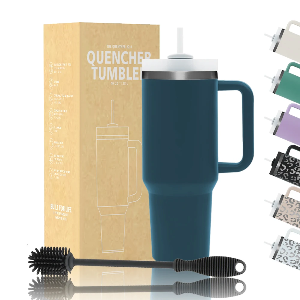 Custom 40oz Tumbler with Handle Insulated Stainless Steel Adventure Quencher Stanely Tumbler Cup 40oz Tumbler with Handle