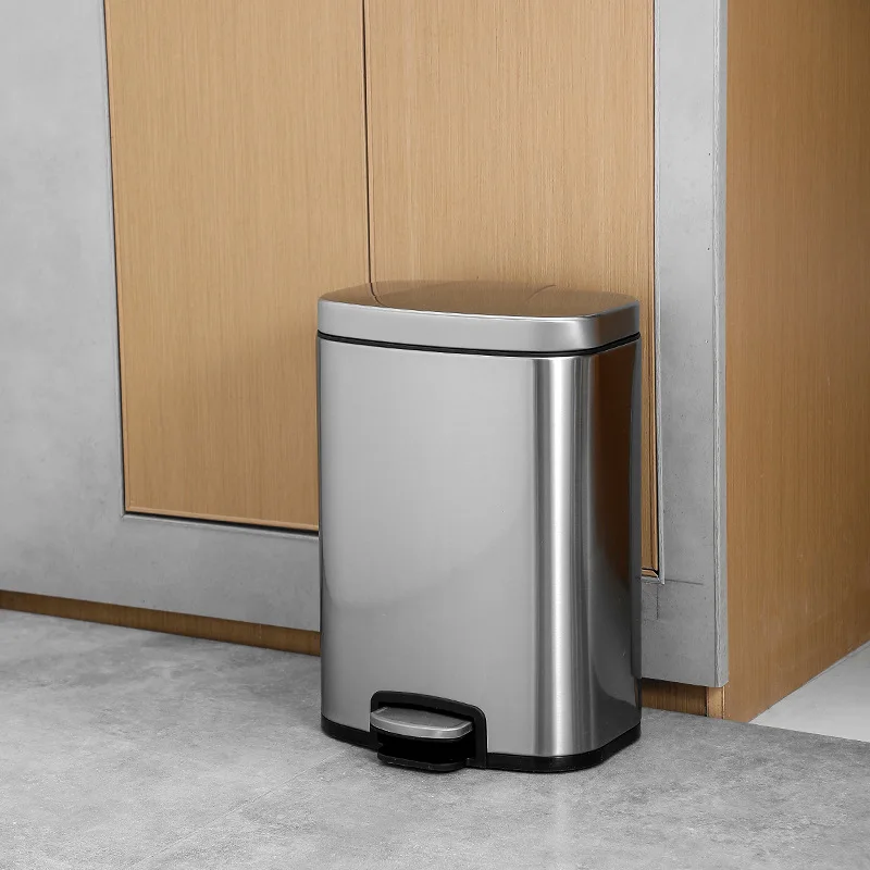 Stainless Steel Standing Recycling Household trash Can kitchen Cabinet Step Pedal Garbage Bin