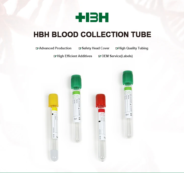HBH Best Selling Hospital Medical Supplies Vacuum Blood Collection Tube Heparin Tube