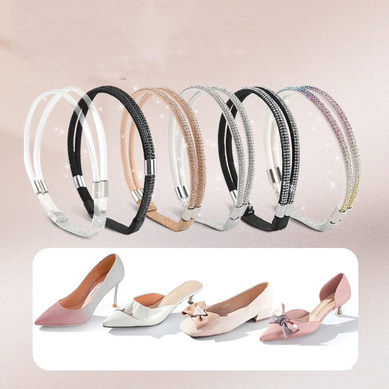 Anti-drop Heel Straps For High Heels bling Adjustable Straps Sandals Laces Ankle Shoe Belt Holding Rhinestones Shoe Decoration