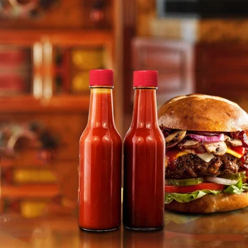 ANAND Small Sauce Bottles 3oz 5 oz 8 oz BBQ Sweet Chili Soy Hot Sauce Glass Bottle with Plastic Screw Lids