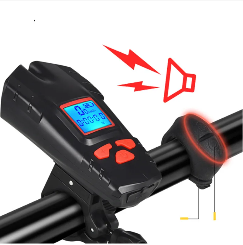 Bicycle With IPX-5 Waterproof Stopwatch LED Bike Light Bike Horn Light Speedometer