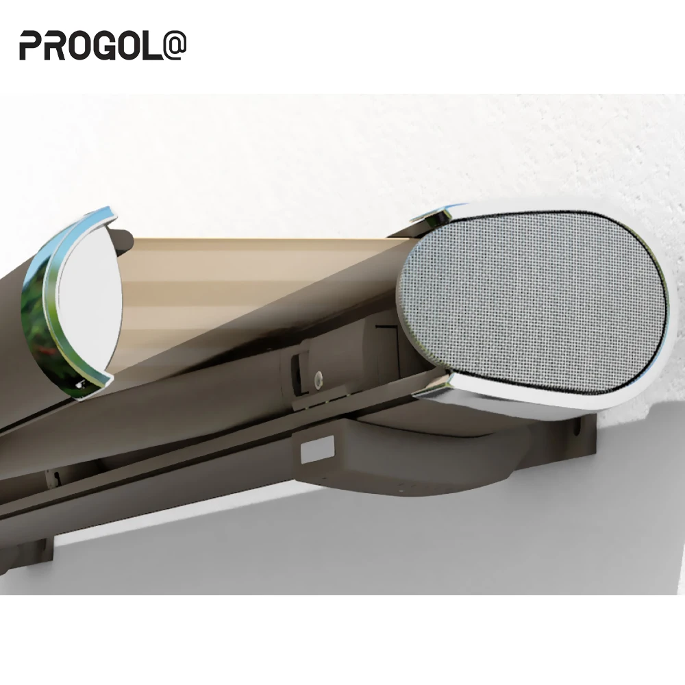 Manufacturer 6m X 3.5m Motorized Side Awnings Sunshade Electric Retractable Arms Awning Polyester Fabric Outdoor Advertising