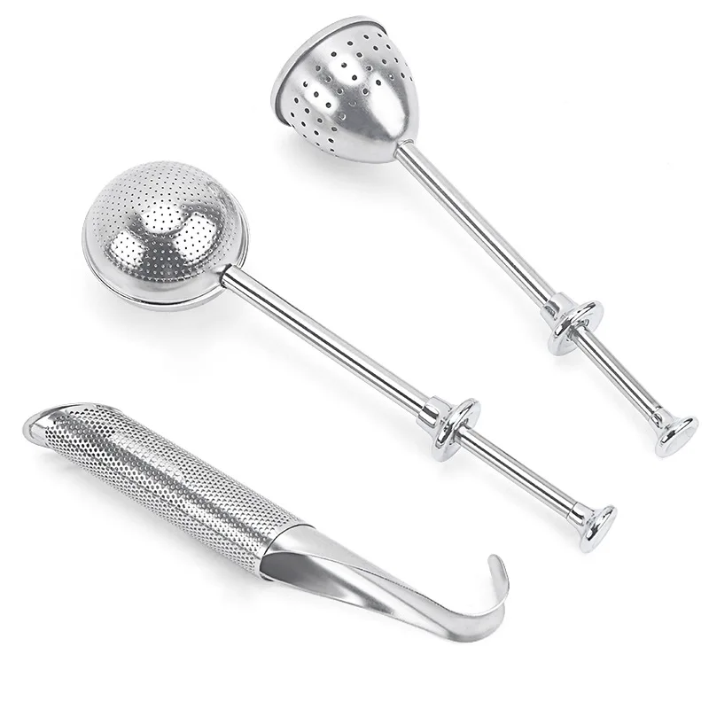 Tea tool accessories stainless steel teapot strainer Retractable Pipe Shape Half Drain Full Drain Tea Filter Tea Maker