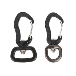 Pet Supplies Lanyard Safety Aluminum Self Locking Snap Hook Swivel Carabiner for Pet Dog Leash