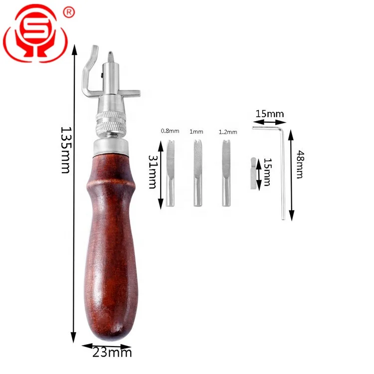 
Leather Craft Stitching Groover 7-in-1 Skiving Leather Edger Groover Skiving Edger Beveler 
