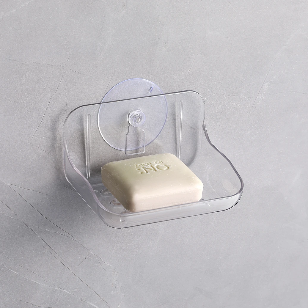 Bathroom Soap Dish Holder Bathroom Soaps Box Storage Shelf Plastic Wall Mounted Draining Organizer Tray