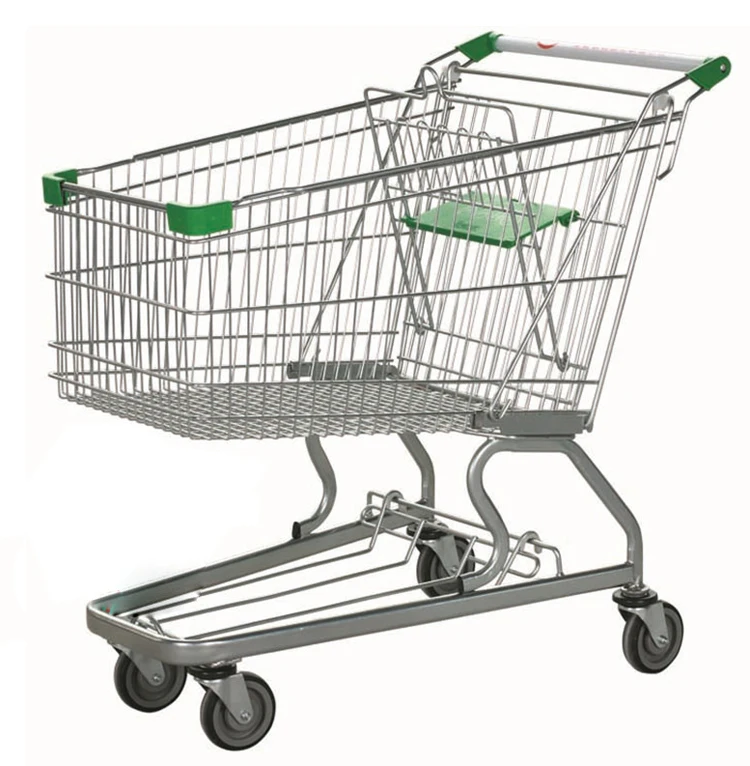 Wholesale High Quality Metal German Supermarket Shopping Trolley Cart  With Baby Seat