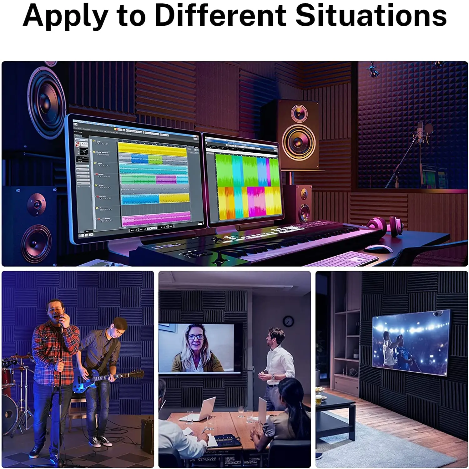 Soundbox Interior Wall Broadband Sound Absorption Acoustic Panel For HIFI Room Home Theater Wall