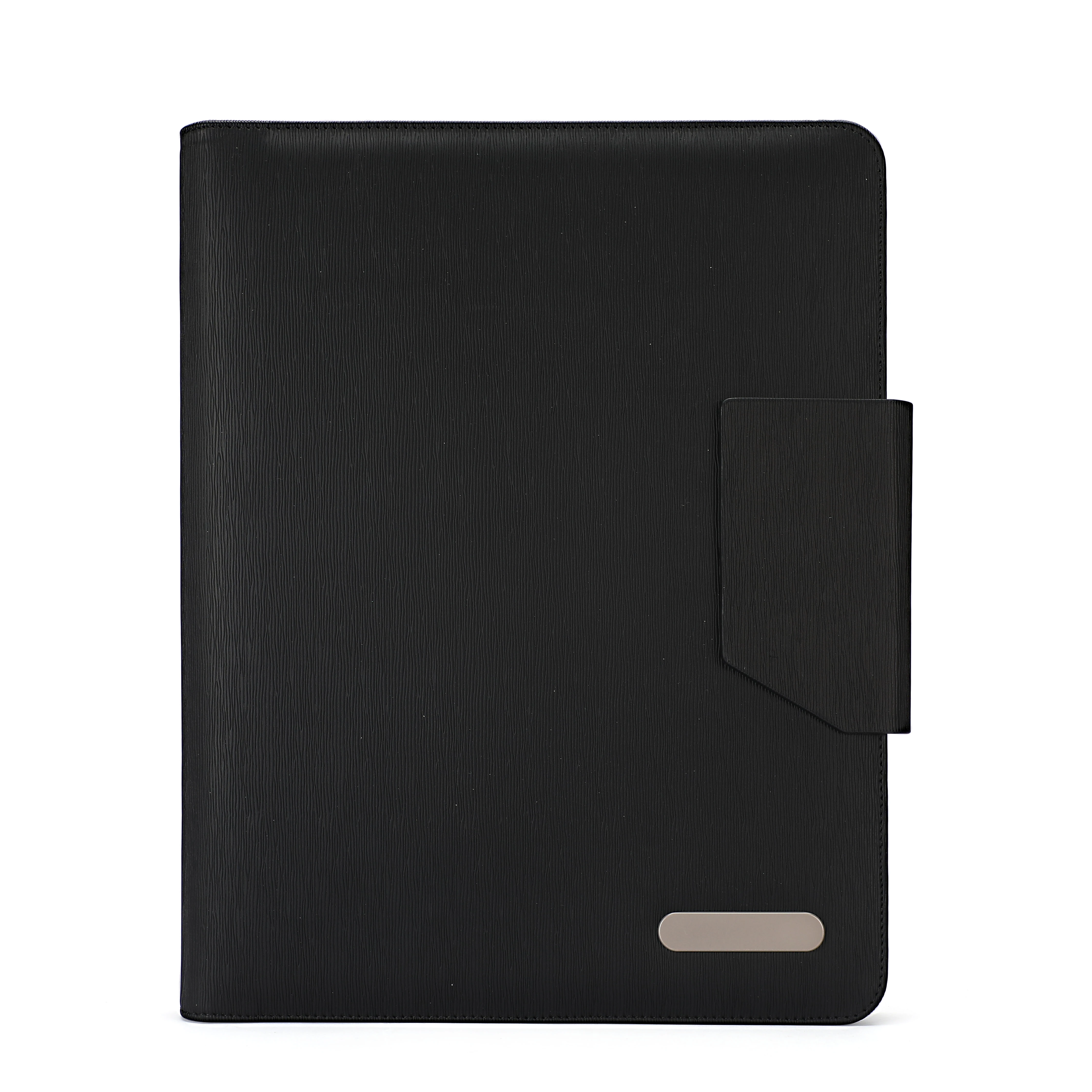 A4 Custom Conference Organiser Manufacture Pu Leather Portfolio File Folder With Power Bank