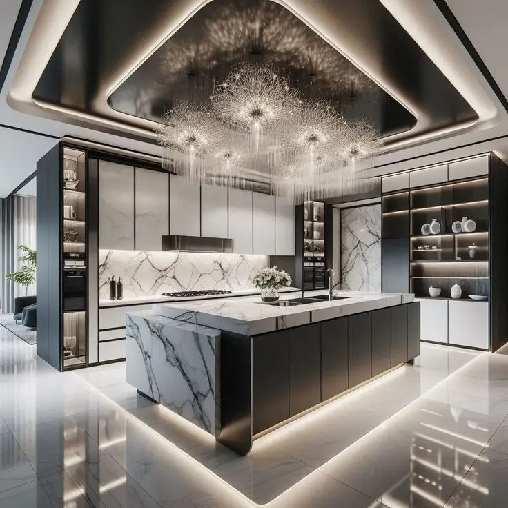 CBMMART Custom Matt Modern Island Designs White Cabinets Storage Wood Grain Kitchen Cabinet Kitchen Cupboard
