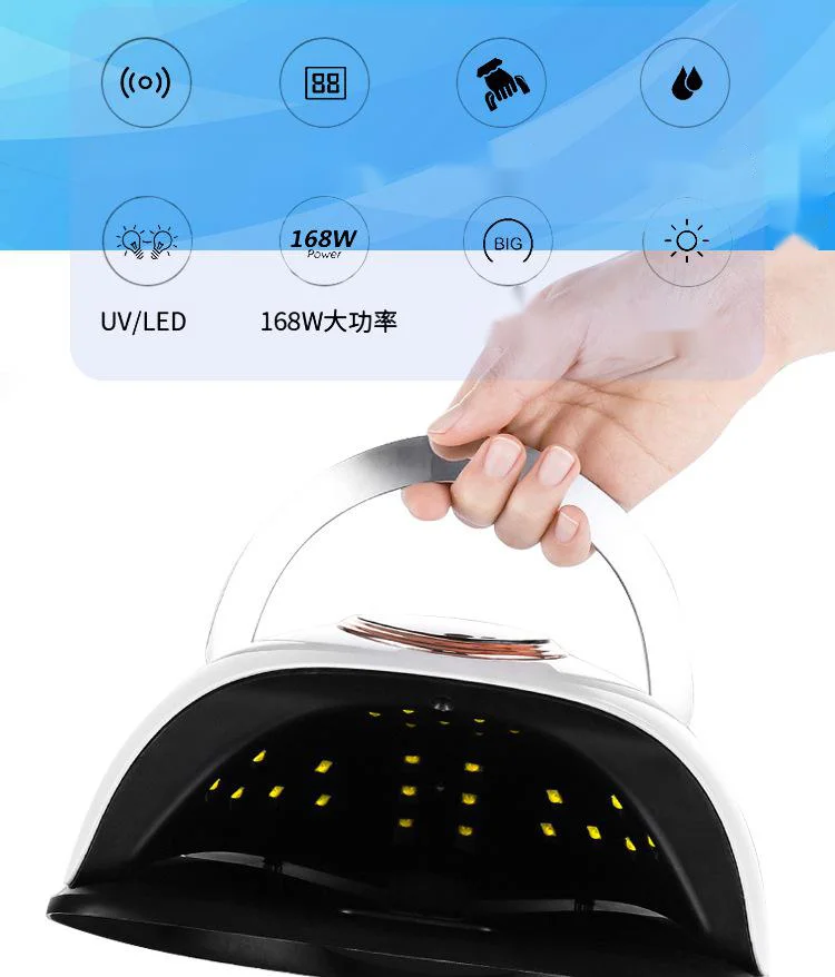 168 Вт УФ светодиодная лампа для сушки ногтей УФ 36 огни гель для ногтей лак для ногтей Уход за ногтями Сушилка для ногтей с 4 таймера