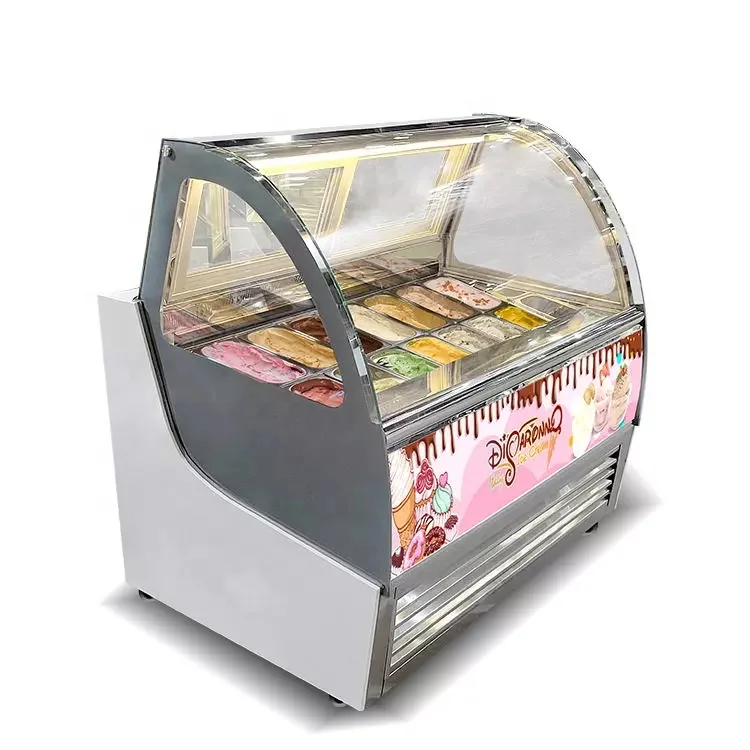 Mvckyi Italian Hard Ice Cream Commercial ice cream display freezer gelato showcase ice cream display freezer