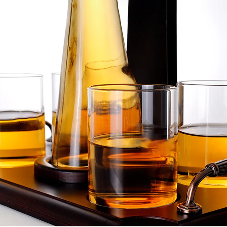 850ml AK47 rifle gun shaped glass decanter / unique gun shaped glass whiskey decanter and glasses sets