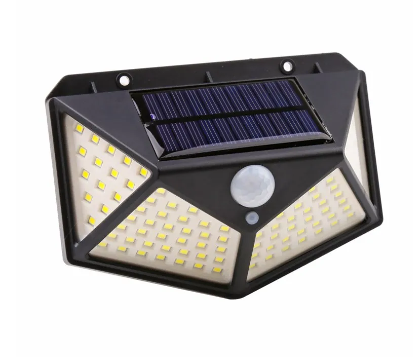100 LED SMD 3 modes 270 big light emitting angle PIR motion sensor light solar wall light wireless outdoor waterproof LED IP65