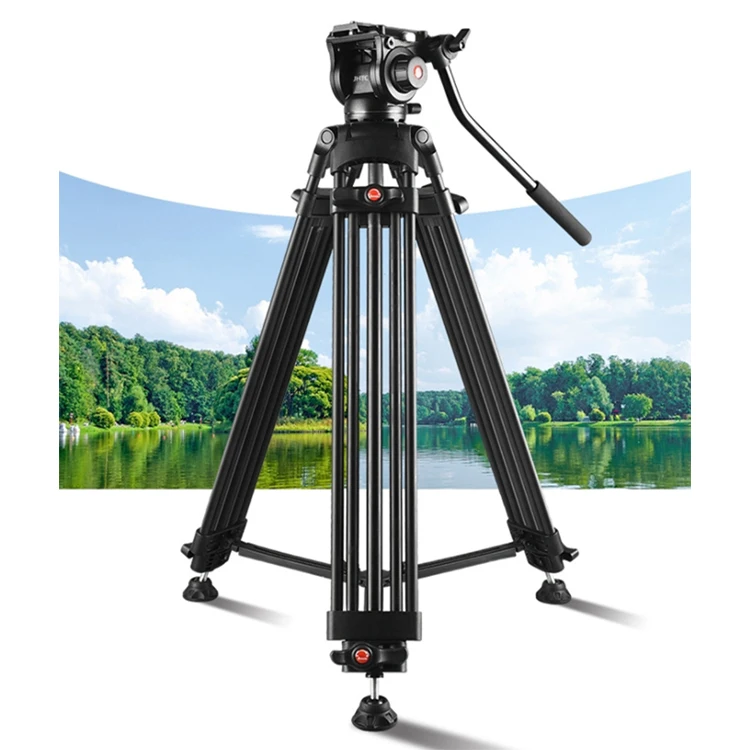 Professional Aluminum Live Streaming Photographic Camera Tripod for Digital DSLR Video Camera w Gimbal Handheld Head