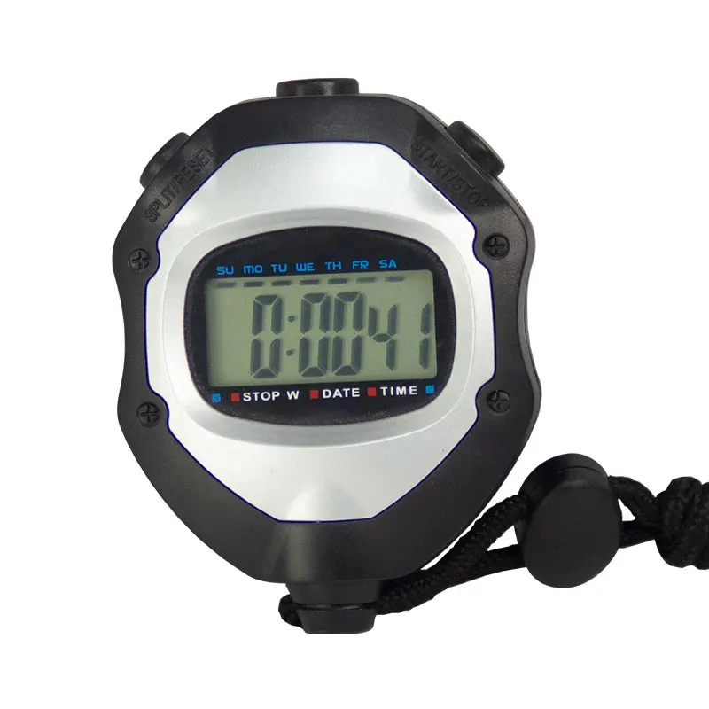 EMAF OEM Good quality clear digital time display count up digital stop watch waterproof 0.01s alarm stopwatch with time date