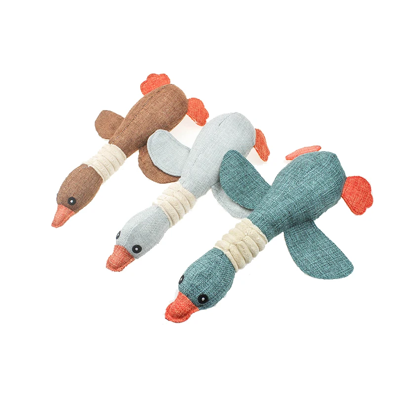 Puppy Teething Toys Squeaky Pet Toys The Duck Natural Fetching Retrieving Squeaky Pet Toy Dog Stuffed Sound Interactive Oxford