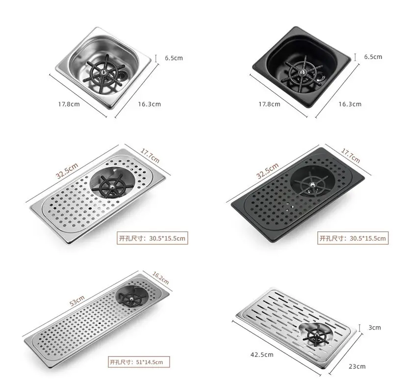 Stainless Steel High Pressure Automatic Bar Metal Cleaning Pitcher Rinser Glass Cup Washing Bottle Washer Cleaner Glass Rinser