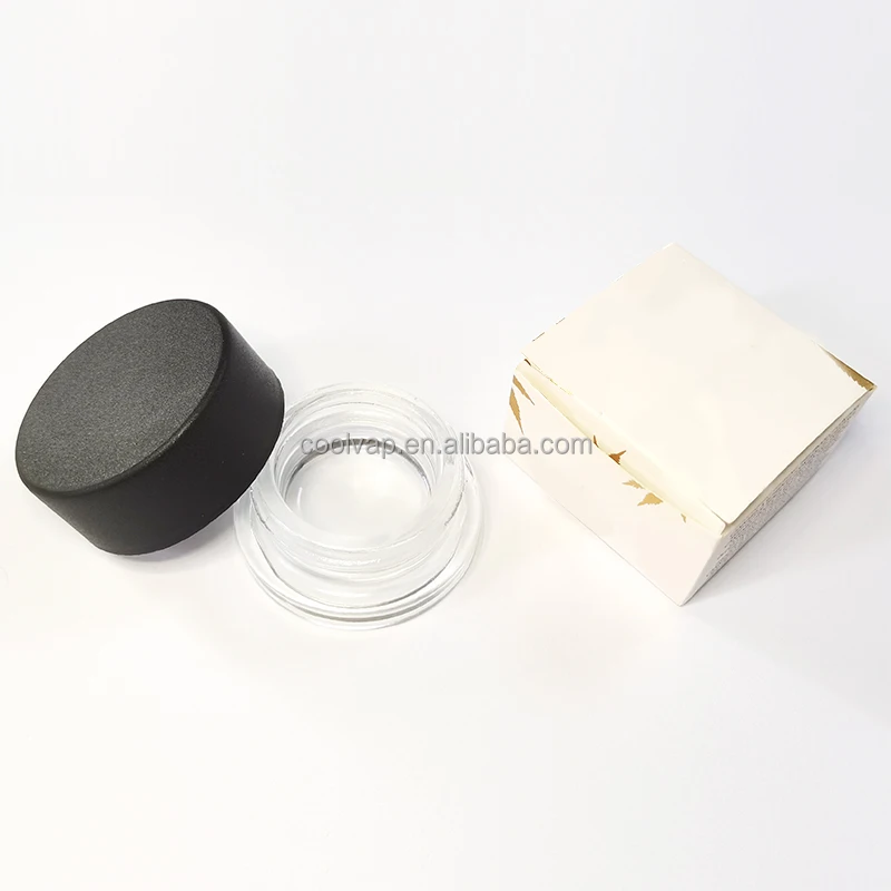 Custom 1g rosin mini packaging jar and paper box 5g 7g mini concentrate jar white black cardbox 12 types stickers