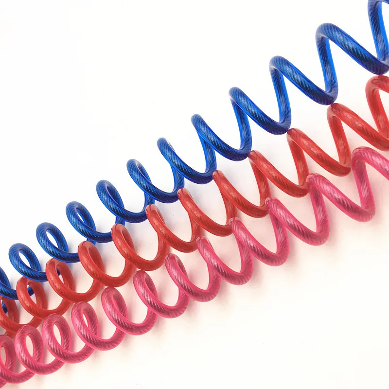 
Colorful Outdoor Sports Stainless Steel Spring Coiled Lanyard with Twist Lock Carabiner 