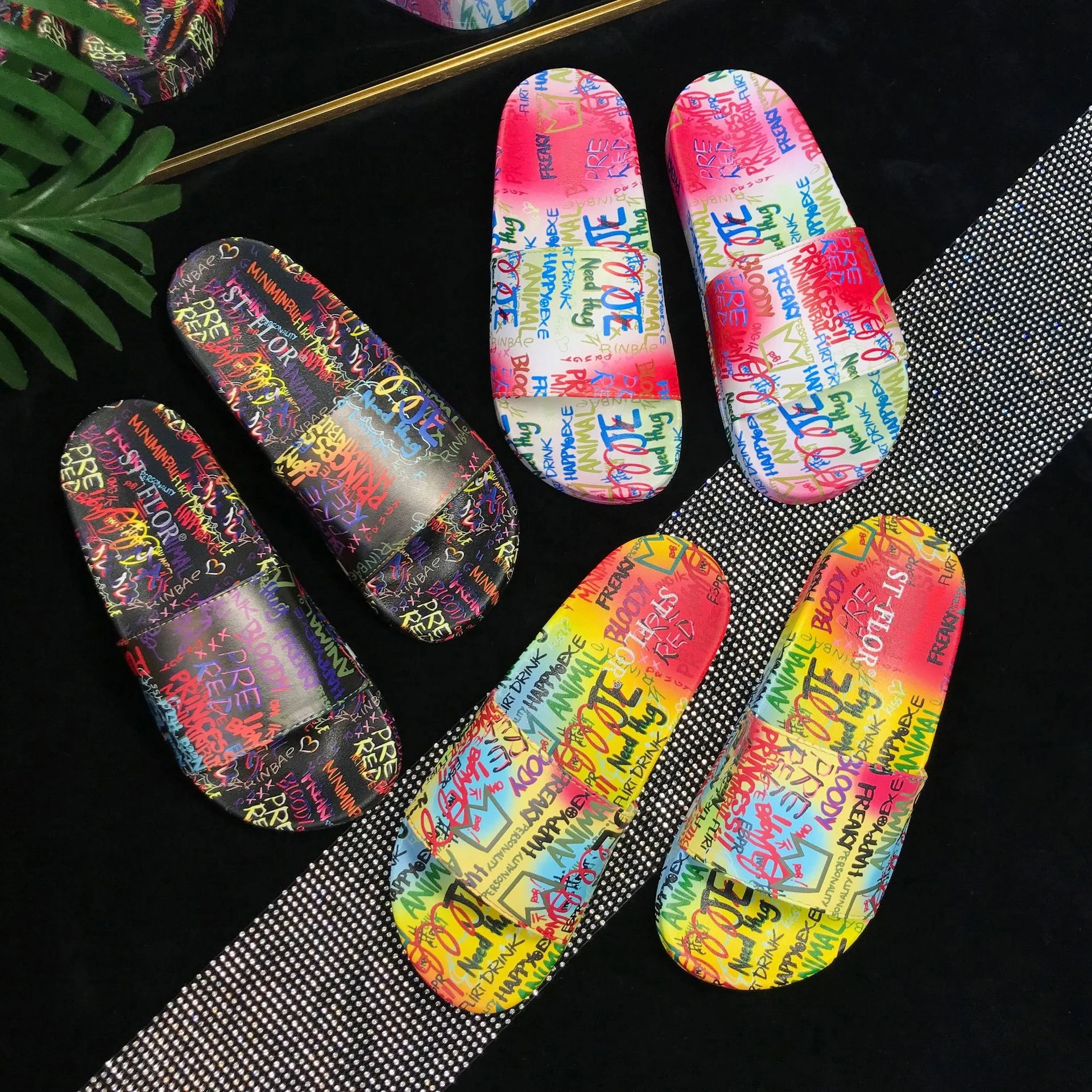 2021 Slippers platform women wear flat-bottomed net red fashion arket sandals and slippers out in summer 2021 ladies sandals